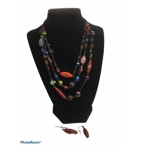 Vintage Avon Red Multi Strand Necklace